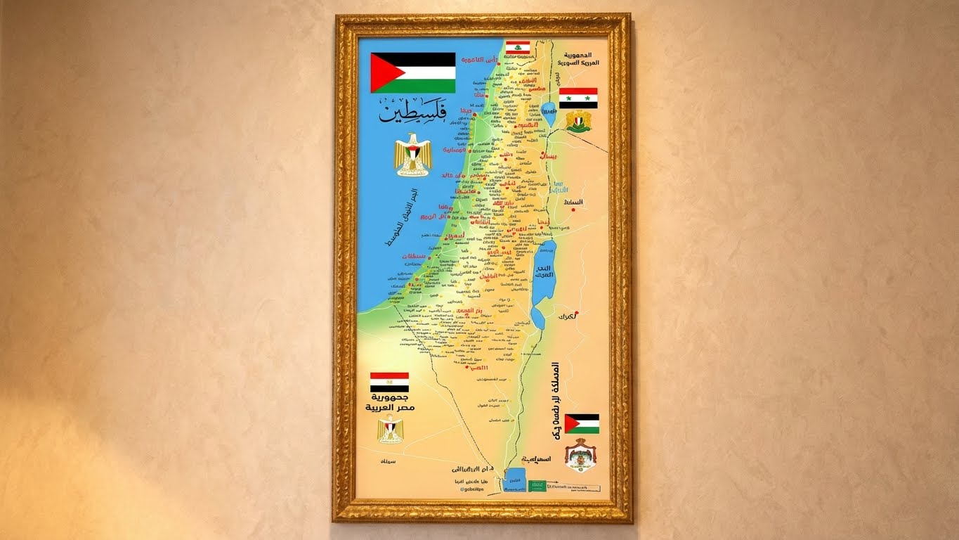 لوحة خريطة فلسطين التاريخية