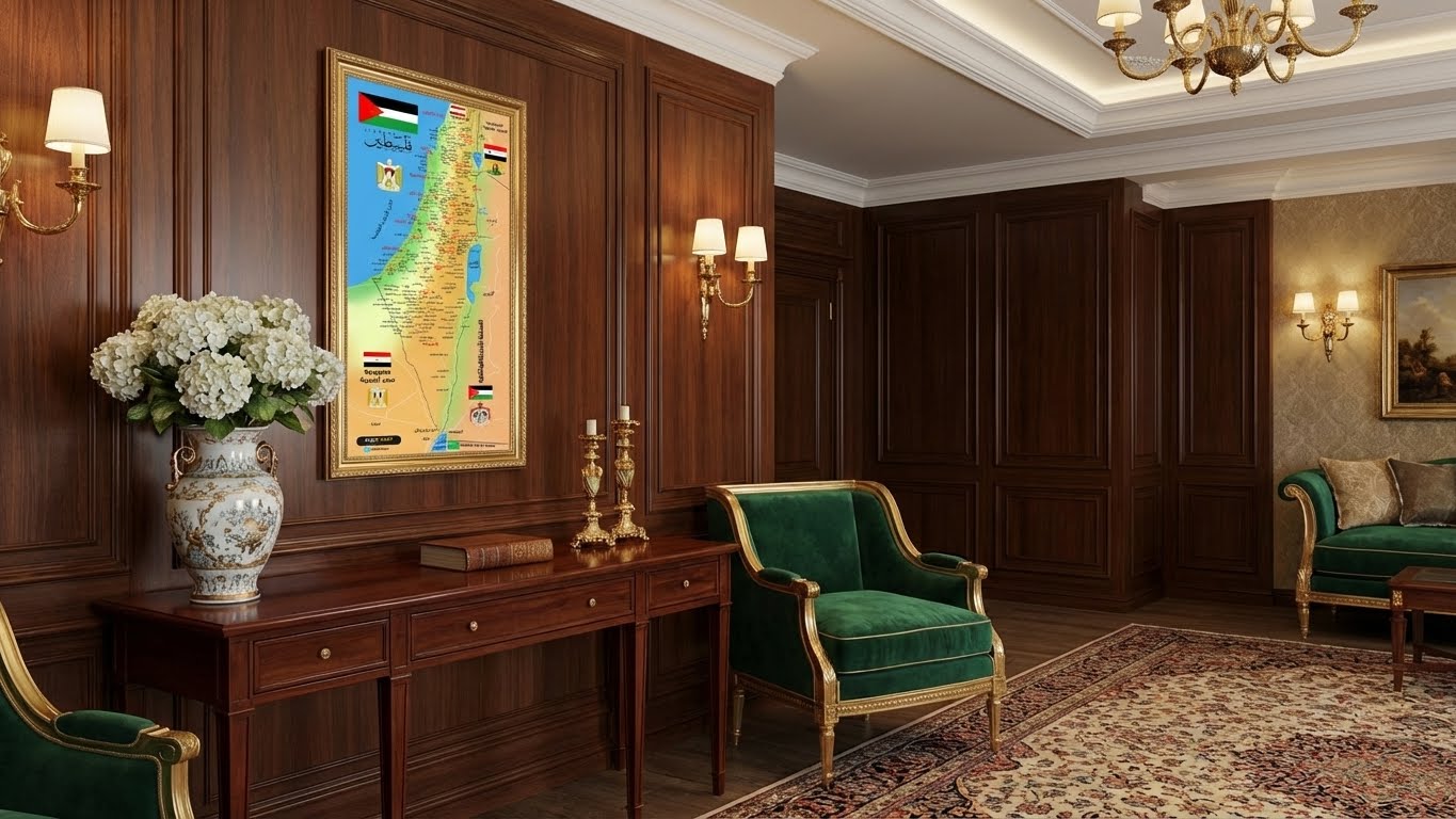 لوحة خريطة فلسطين التاريخية