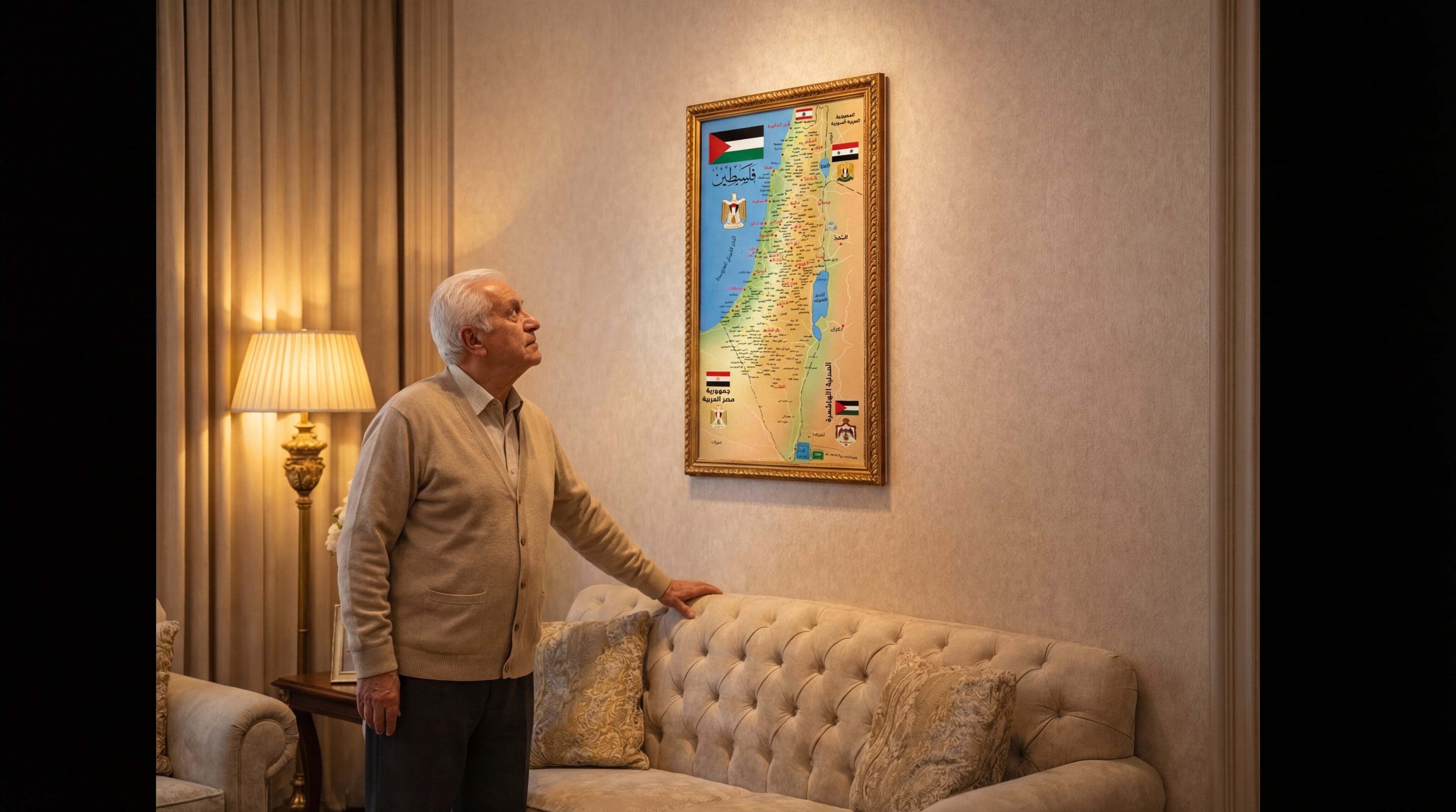 لوحة خريطة فلسطين التاريخية